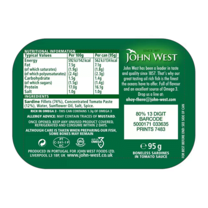 John West Boneless Sardines in Tomato Sauce 12 x 95g - Image 5