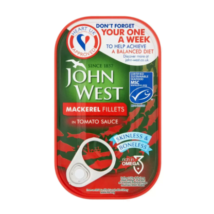 John West Mackerel Fillets in Tomato Sauce 10 x 125g