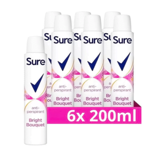 Sure Bright Bouquet Anti-Perspirant Deodorant, 6 x 200ml